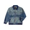 Bequeme Revers Patchwork-Stoff Regulär Langarm Locker Denimjacke Herrenjacken LMT011102209189A09346