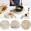Corn Fur Woven Dining Table Mat Heat Insulation Pot Holder Round Coasters Coffee Drink Tea Cup