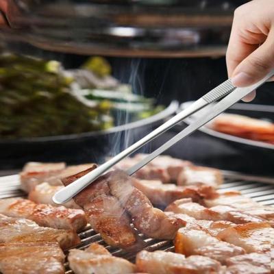 Long Cooking Tongs  Stainless Steel Kitchen Tongs Non-Slip Heat Resistant BBQ Grill Tongs for Steak Seafood Buffet Salad Cooking