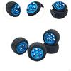 4 Pieces RC Car Tires Parts Metal Rims Rubber Replacement for 16207 16209 H6V3 14302 1:12 1:14