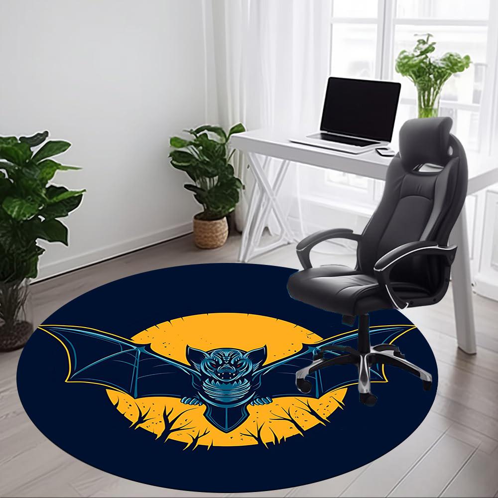 1pc Bat Moon Office Round Area Rug, Under Office Chairs Bedroom Living Room Home Decor, Room Deco, Available in Various Sizes