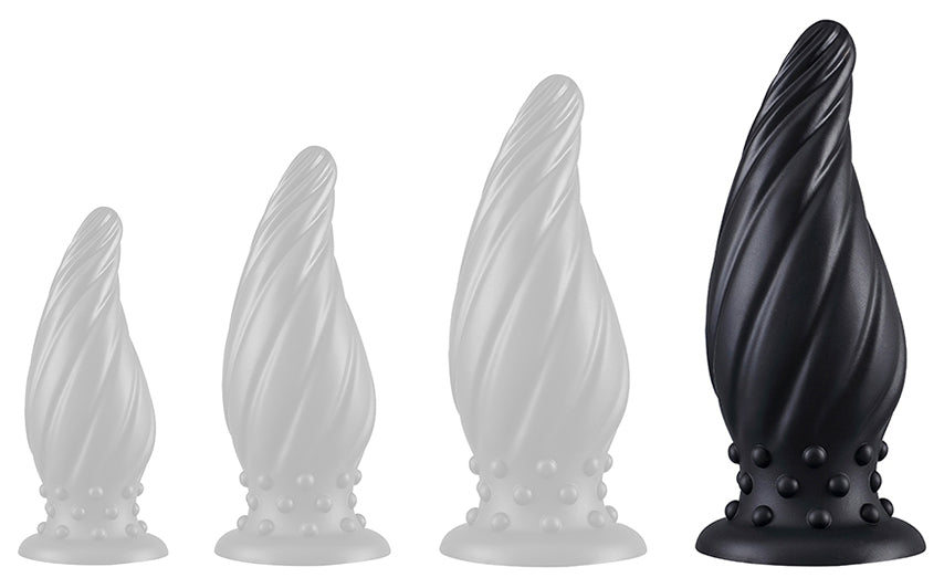 Plug Spiral Pik XL 21 x 8 cm Noir - DarkSil - PLUG ANAL SILICONE