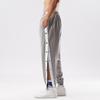 Mid-Rise Elastic Waistband Pockets Side Buttons Closure Men Pants Splicing Basketball Training Sweatpants Daily Clothing