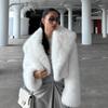 Temperament Large Lapel Fur Coat Women's Fluffy Soft White Fox Fur Top Fashion Plush Coat