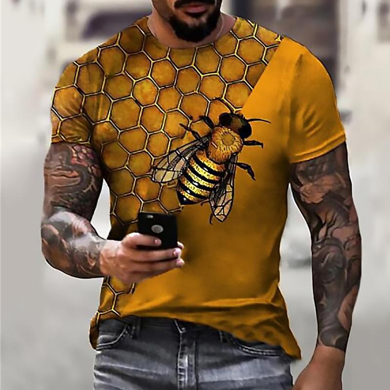 Men's Unisex Bee Graphic Prints Shirt T Shirt Tee Short Sleeve T Shirt 3D Print Crew
