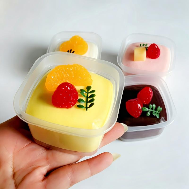 Simulated Fruit Pudding Squeeze Toy Soft Slow Rising Stress Relief Sensory Fidget For Anxiety Adhd Gifts For Kids Adults