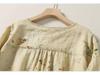 Women's Retro Chinese Style Long Sleeve Linen Shirt with Pan Kou Design