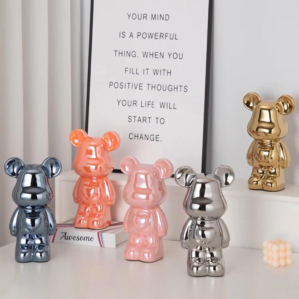 18/28/cm Estetyczna Figurka Ceramiczna Bearbrick Miś Teddy Dekoracja Figurka Akcji Rzeźby Ornament do pokoju Dekoracja Domu Rzemiosło