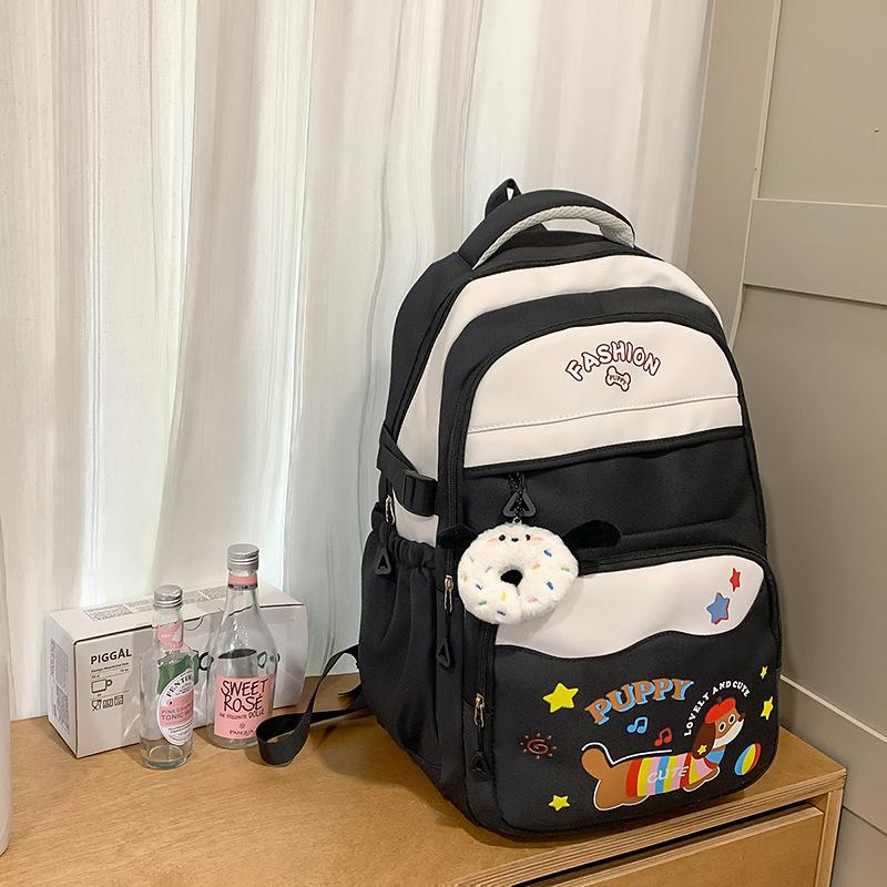 

New cute cartoon schoolbag high value primary school backpack junior high school girls high school large capacity student schoolbag чорний