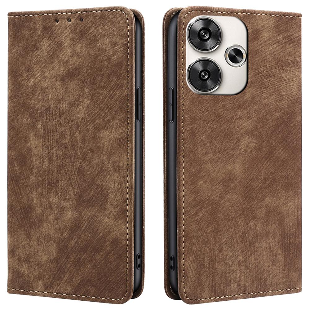 Für Xiaomi Redmi Turbo 3 5G/Poco F6 5G Lederhülle RFID-blockierende Geldbörse Stoßfeste Handyhülle