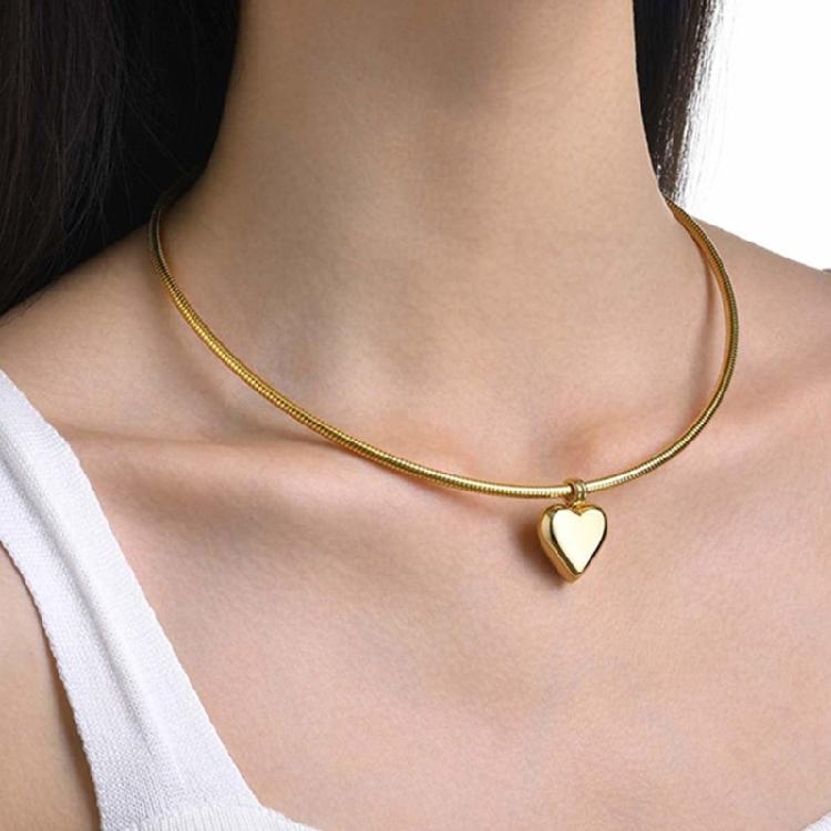 Minimalist Heart/Sphere Pendant Necklace Sophisticated Clavicle Chain Handmade Accessory for Casual Or Party Wear