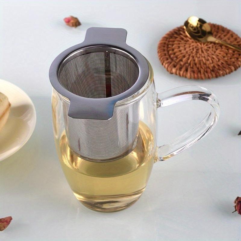 2 Pcs Stainless Steel Reusable Mesh Tea Infuser Strainer Leaf Filter Sieve Cup Parts