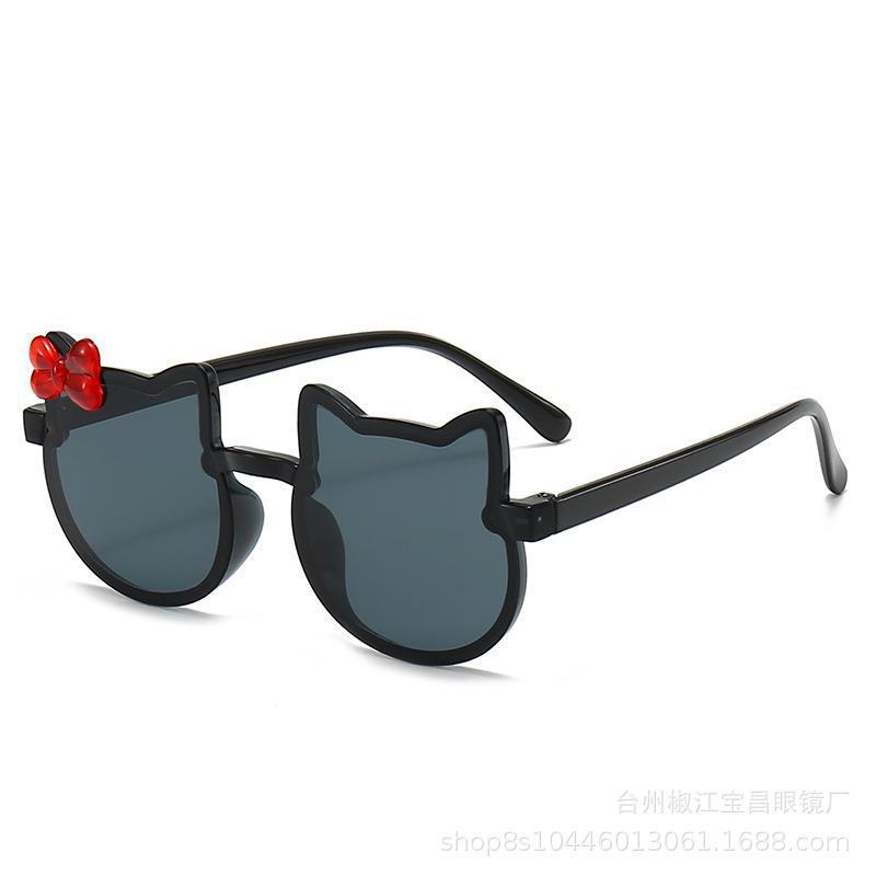Children'S Sunglasses Cute Cartoon Bow Super Cute Baby Sunglasses Uv Protection Sunscreen Glasses