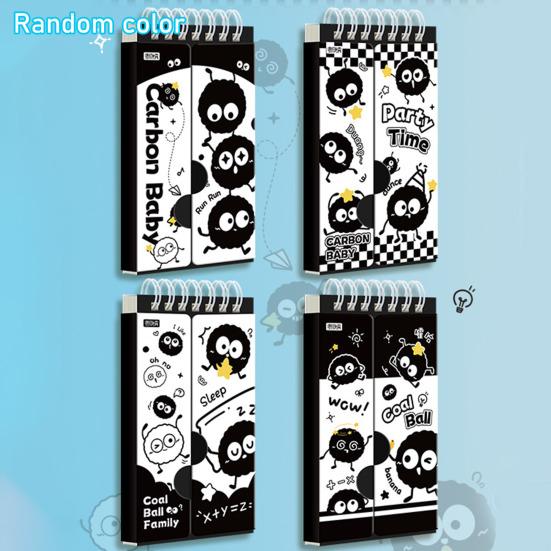 Caderno de Vocabulário Gato Preto Portátil Tamanho de Bolso Mini Caderno Espiral com Argolas Livro de Palavras para Estudantes