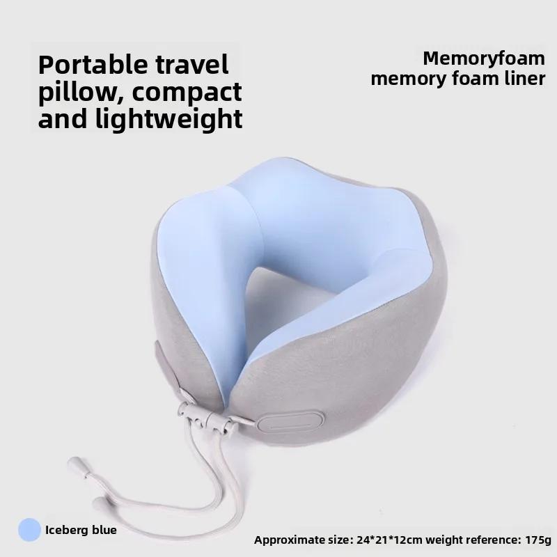 Cooling Memory Foam Neck Pillow U Shaped Cooling Gel Travel Pillow for Airplane Car Office Supportive Cushion Neck Pain Relief