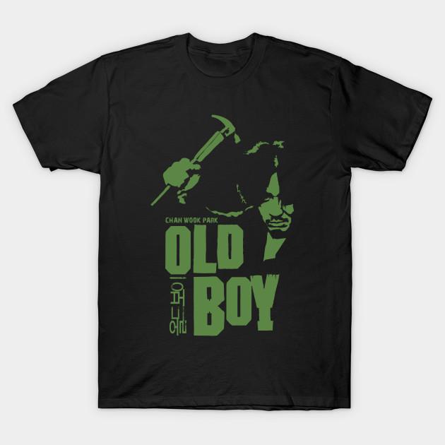 

Мужская черная футболка с принтом Oldboy Печать на трансферной бумаге без вырезки Хлопковая футболка M чёрный