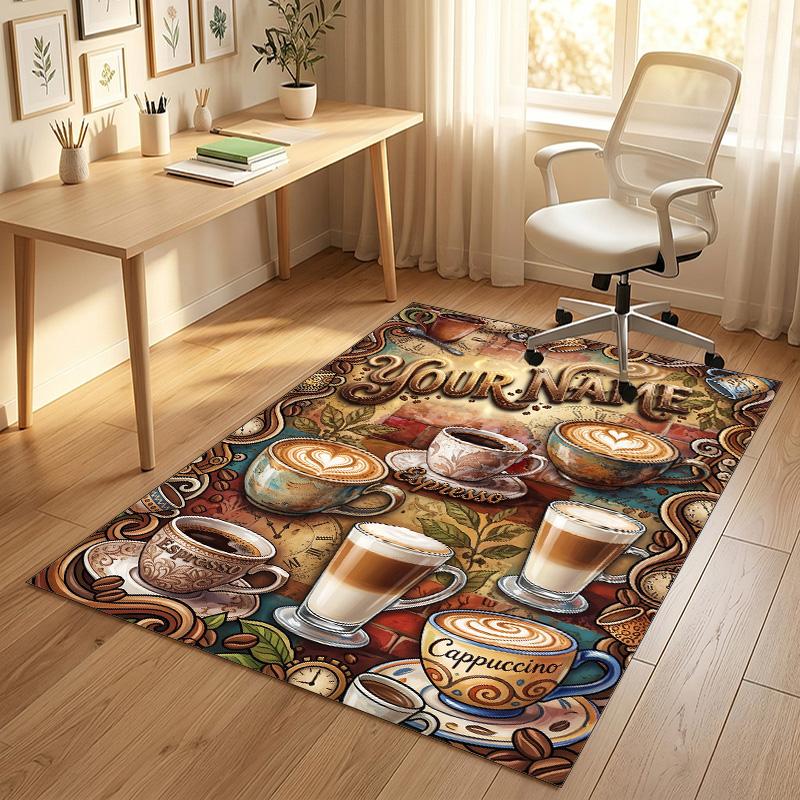 Decorative Artwork Theme Crystal Velvet Rug Personalized Custom Name Text Soft Floor Mat Home Decor