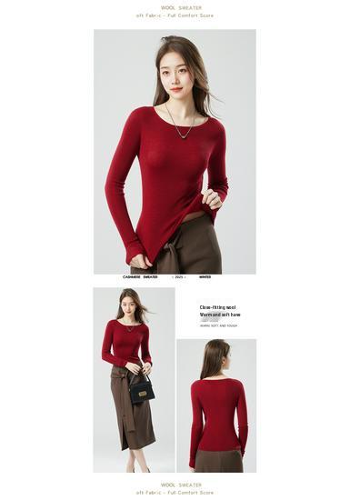 Women's 100% Fine Spun Wool Sweater - Germany 60s Yangtze Yarn, Seamless, Slim Fit, Versatile Base Layer (18 Gauge)