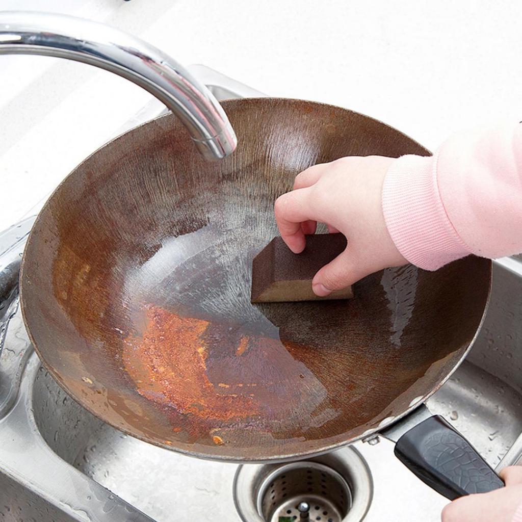 Magic Emery Sponge Rust Dirt Stains Bowl Pot Washing Home Kitchen Cleaning Brush KTY