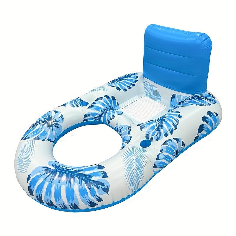 Maple Leaf Inflatable Water Lounger with Mesh Backrest - Adult Pool Float Bed