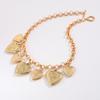 Stereoscopic Metal Heart Bracelet Elegant Vintage Jewelry Temperament Heart Pendant Necklace  Daily