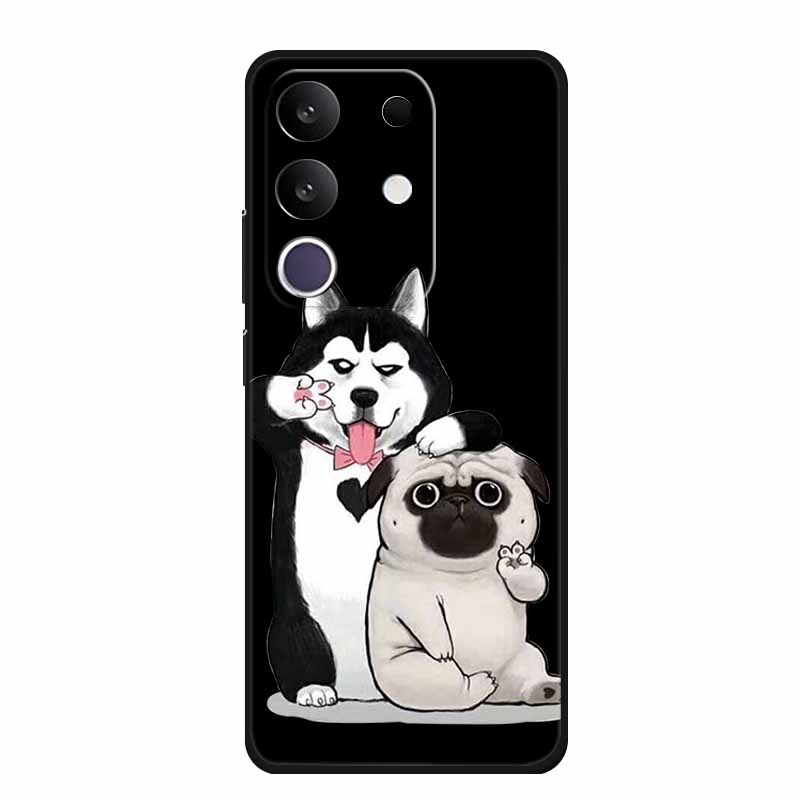 Cartoon Case For Vivo T4x 5G Case Soft TPU Black Silicone Back Cover For Vivo Y300T Y29 4G Phone Case Fundas Shockproof Coque