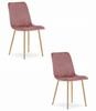 Lava Chair - Pink Velvet / Wood Color Legs X 2