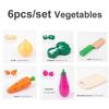 6/9/12pcs Fruit Cutting Toys Magnetic Wooden Cutting Fruits Vegetables Play House Simulation Kitchen Food Toys for Children