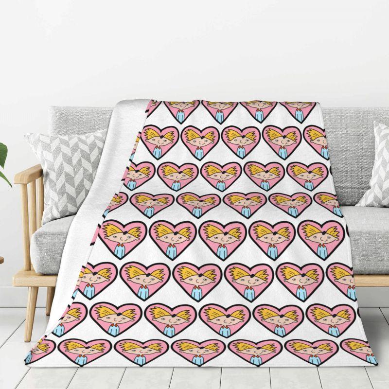 Custom Hey Arnold Animated Anime Helga Pataki Blanket Warm Fleece Soft Flannel Throw Blankets for Bedroom Couch Car Autumn
