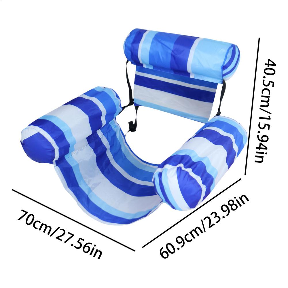 Inflatable pool hammock chair Floating water lounge bed Foldable swimming pool recliner Pool Float Chair Water Sports Lounger синий
