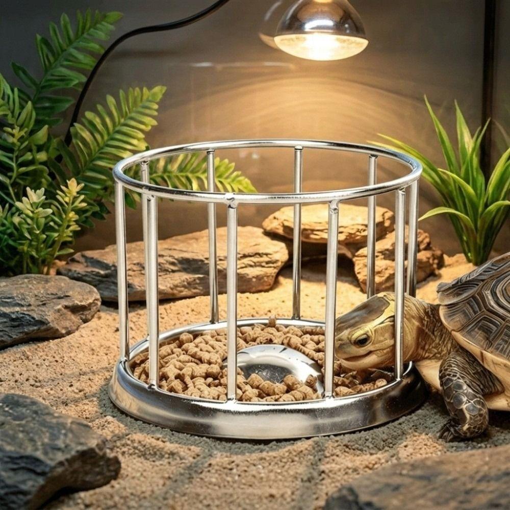 Large Capacity Tortoise Food Dish Fence Design Reptile Water Tray For Amphibians