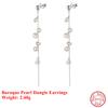 Effie Queen Baroque Freshwater Pearl Dangle Earrings 925 Sterling Silver Pearl Long Chain Tassel Earring Bridal Jewelry GPE08