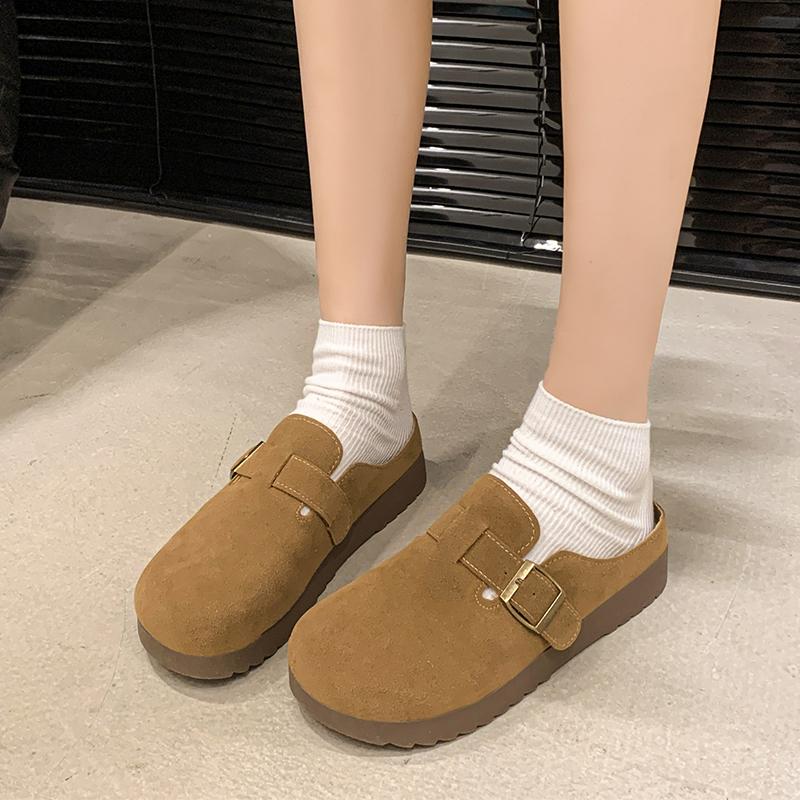 Damen Hausschuhe Dicke Sohle Plateau Sandalen Lässige Mädchen Clogs Höhenerhöhung Sommer Geschlossene Zehenpartie Offene Ferse Schuhe Übergröße