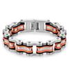 Stainless Steel Biker Bracelet Men - Hip Hop Style Cycling Safety Accessory With Chain Design Geometric