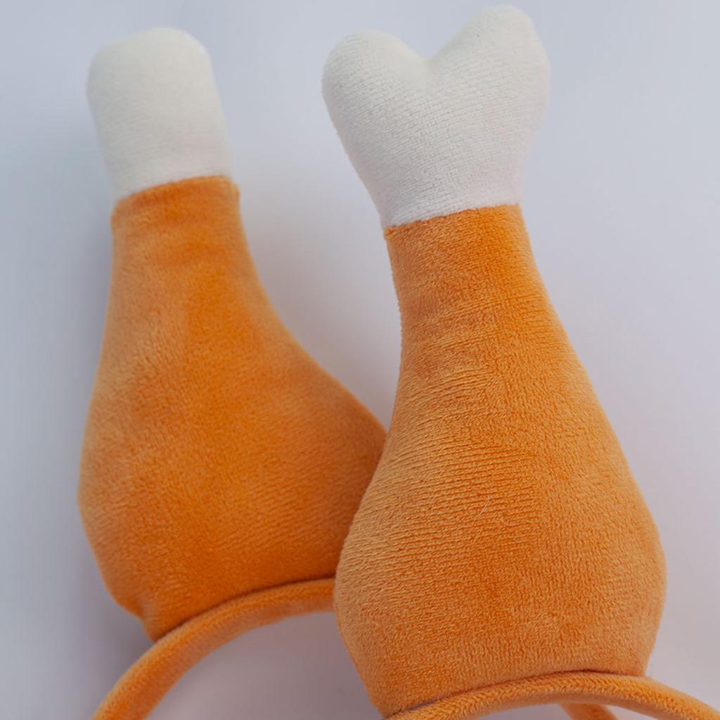 Spoof Turkey Leg Hairhoop Plush Chicken Leg Headband Cosplay Costume Festive Party Headdress Adult Kids Funny Headpieces
