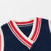 Children's Pullover Sweater for Spring and Autumn, Boys' Pure Cotton Sleeveless Vest, Baby Boy's V-Neck Knitted Vest