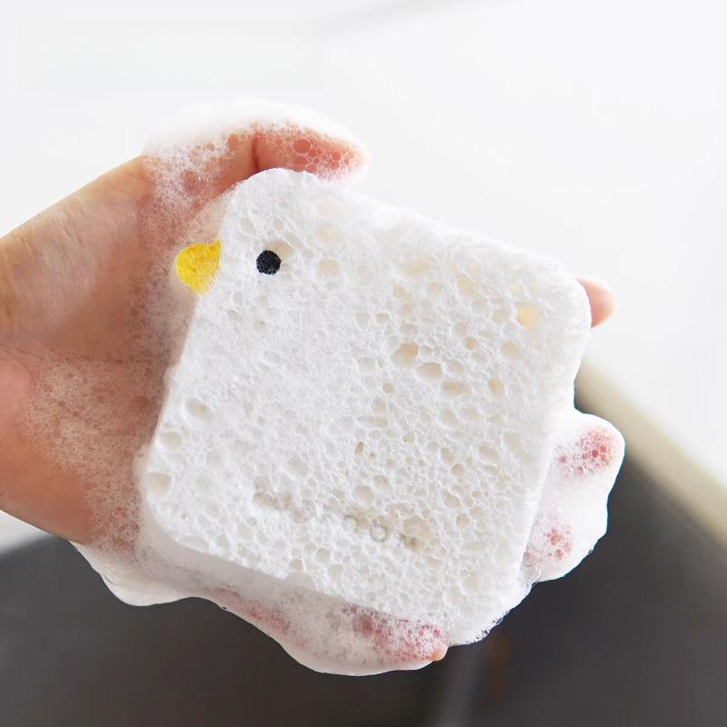 Wood Pulp Cotton Dish Scrubber Kitchen Sponge Cleaning Cloth Non-Stick Oil Absorbent Pot Washing Pad Household Cleaning