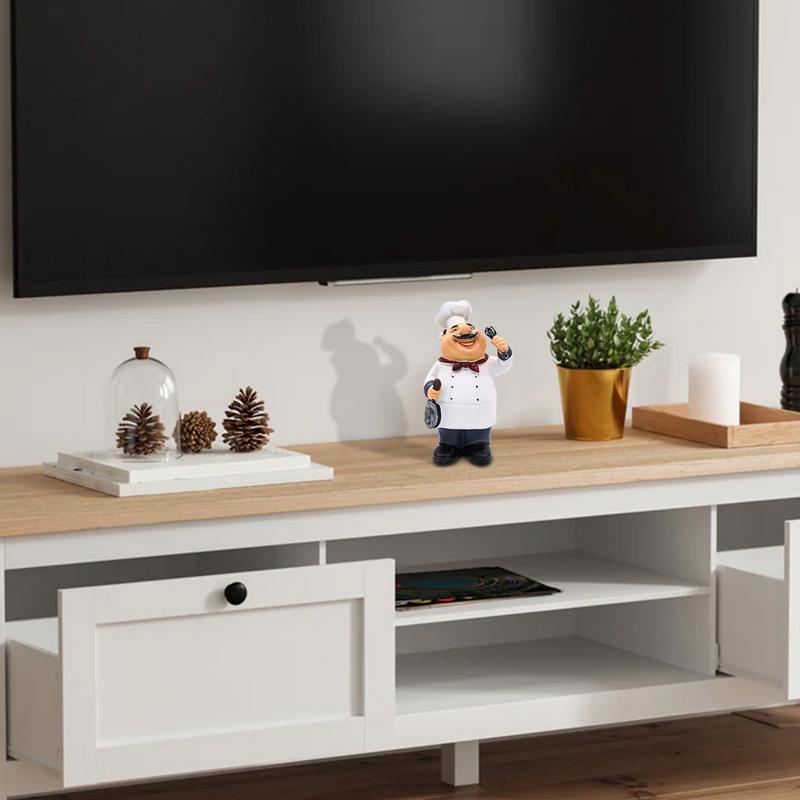 Statue Chef Resin Sculpture For Home Decor Decorative Bearded Chef Sculptures For Table Desktop Bookshelf Kitchen Decor Figurine United States