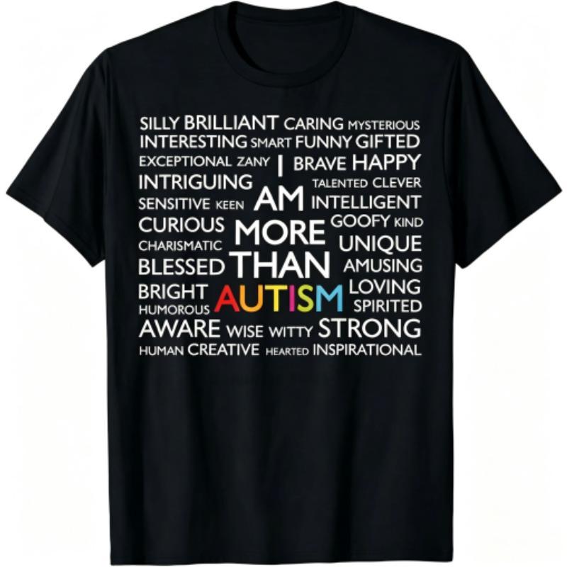 Autism Letters Print Kids T-Shirts Summer Fashion Street Outdoor Casual T-shirt Tops for Boy and Girl s Tees Top 100