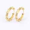 Nidin Gold/Silver Color Piercing Circle Charm Hoop Earrings Women Girls Party Wedding Engagement Trendy Punk Jewelry Gifts