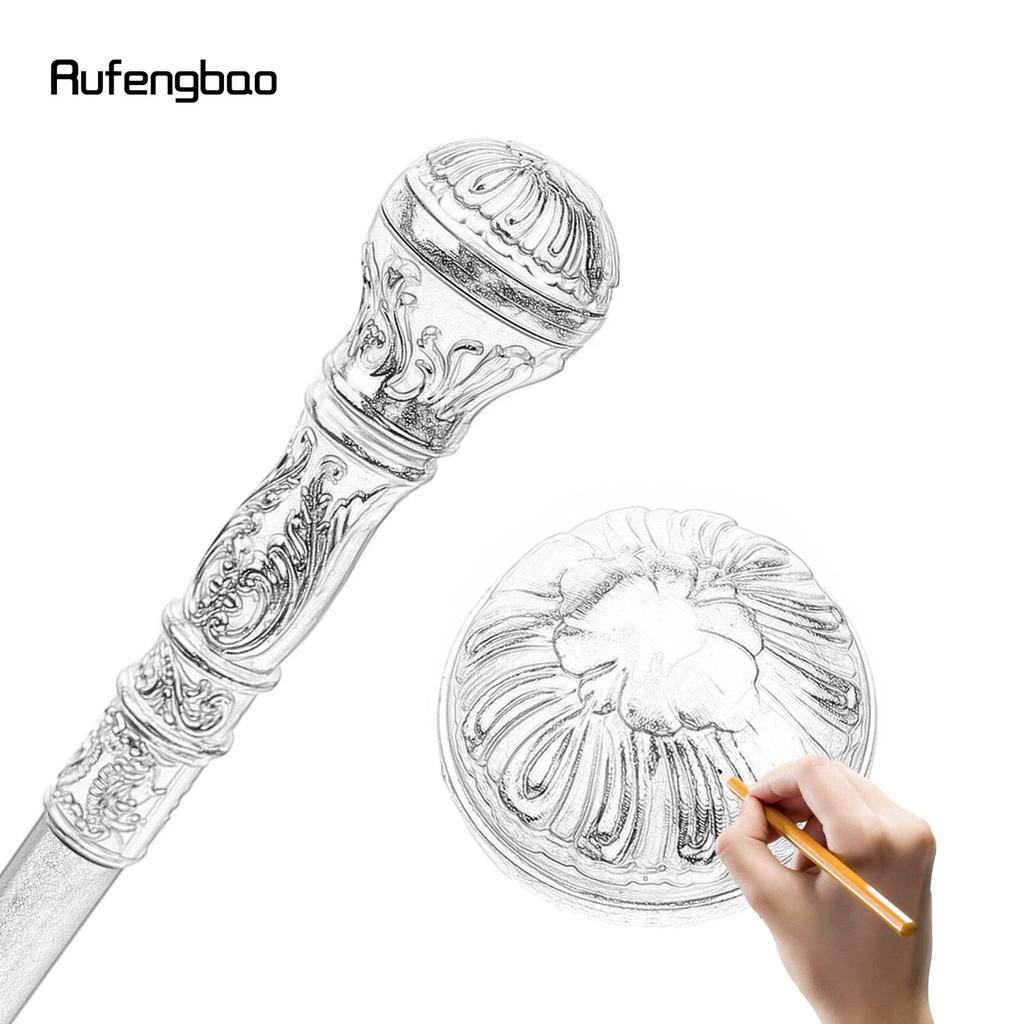 Goldgrauer Luxus-Gehstock mit rundem Griff, modischer Gehstock für Party, dekorativer Gehstock, eleganter Spazierstock mit Crosier-Knopf, 93 cm