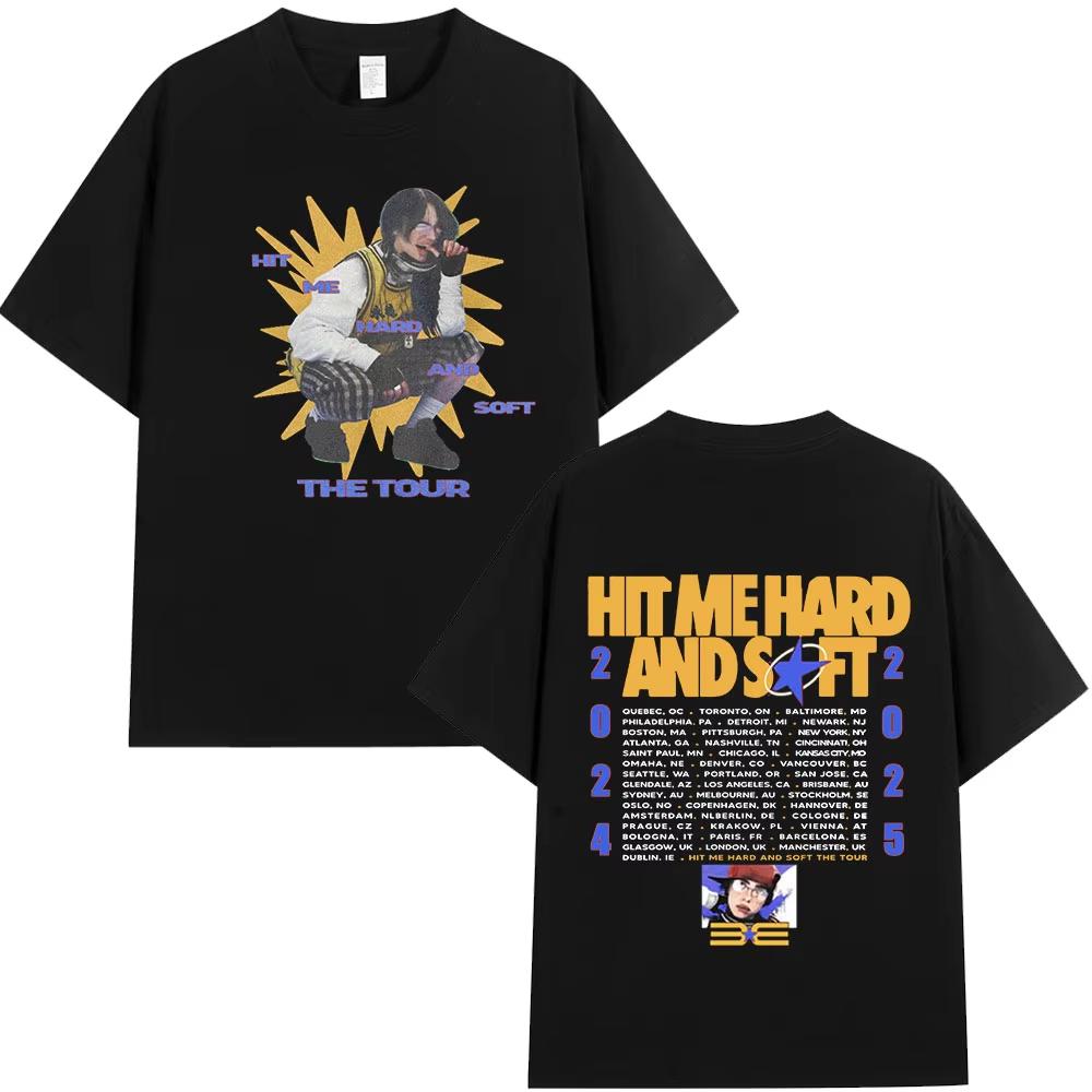 Billie Eilish  Hit Me Hard and Soft The Tour Live In 3D Tshirt 2026 Summer Unisexs Womens Cotton Oversized Tshirt Y2K