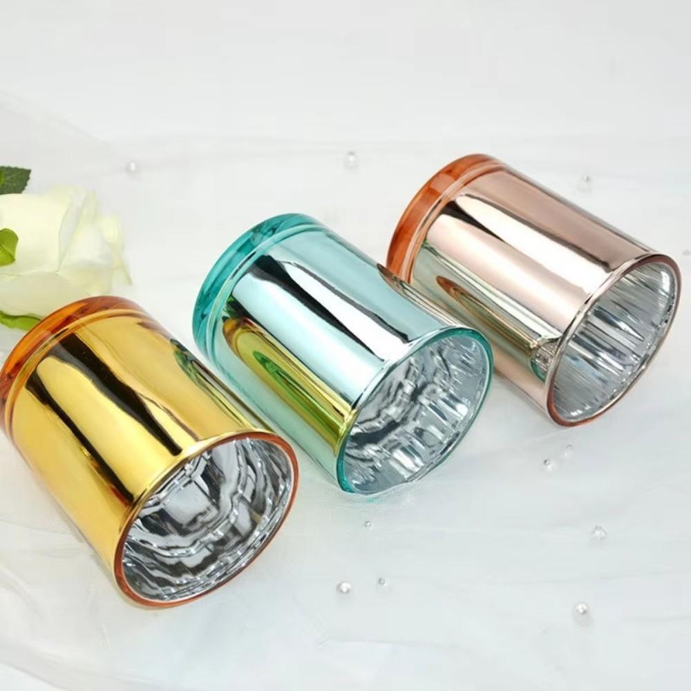 Creative Electroplated Glass Candle Cup Colorful Aroma Candle Holder Empty Glass Container Living Room Ornament