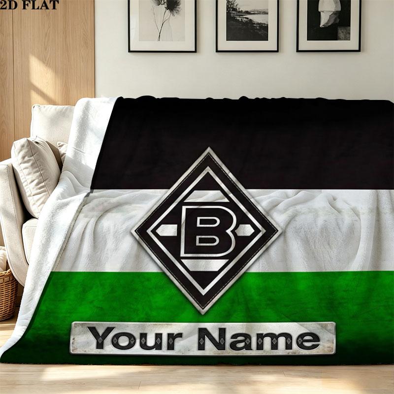 1PC Borussia Custom Name Patterned Flannel Blanket Suitable For All Seasons for Home Decor Warmth and Comfort Gifts Holiday Present