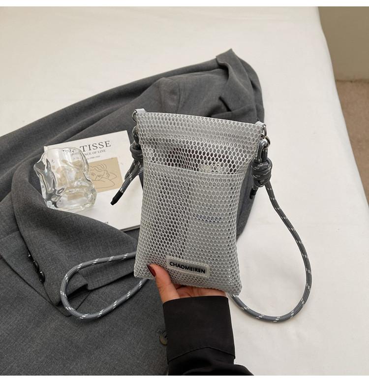 Small Breathable Mesh Bag With Adjustable Strap For Daily Casual Use