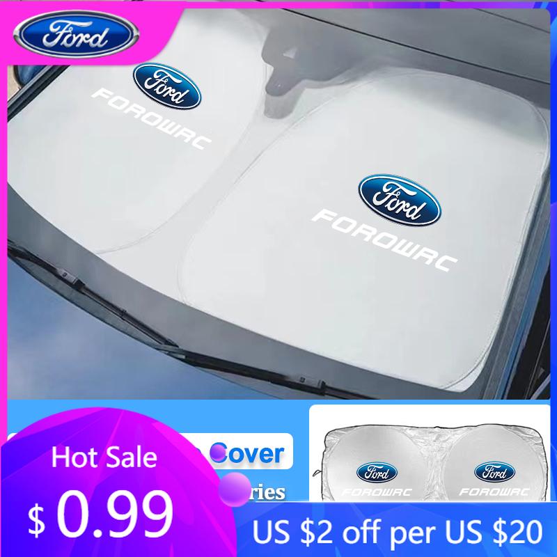 Car Sticker Car Windshield Sun Shade Cover Blocks Rays Protector Interiors For Ford ST-Line Focus Fiesta C-Max Edge Mondeo Explo