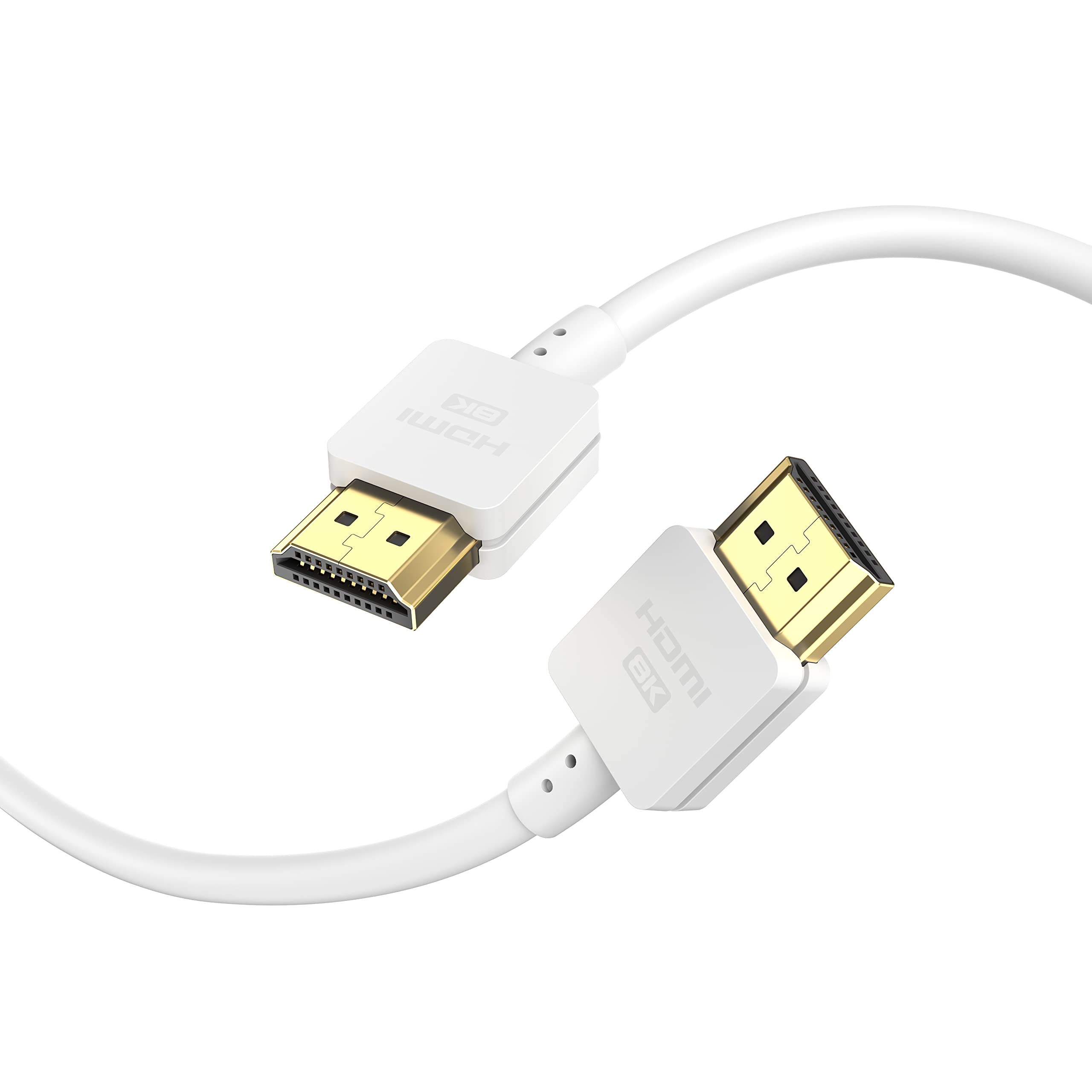 

DIGIFORCE HDMI тонкий кабель сверхвысокой скорости 8K 60 Гц совместимый сертифицированный белый 0,9 м [HDMI 2.1 продукт]