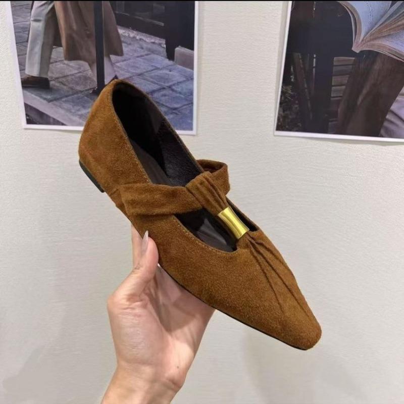 Elegant Temperament Single Shoes Women's Autumn Dating Skirt Flats Non-slip Lightweight Inner Height-increasing Pointed Mary Jane Shoes