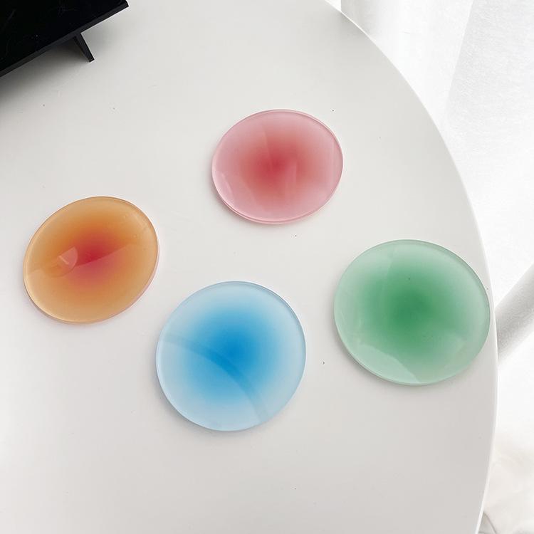 Nordic Sunset Gradient Round Acrylic Coaster - Heat-Resistant Photography Prop Ornament