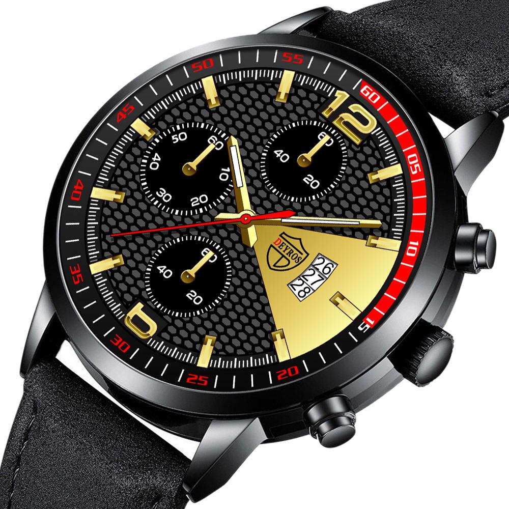Belt Men'S Watch Trendy Personality Quartz Watch Calendar Luminous